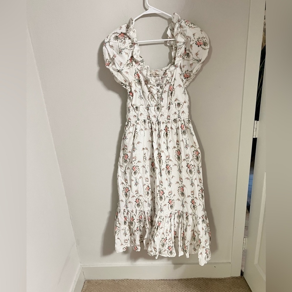 LoveShackFancy  Spring Terrence Floral-Print Cotton Midi Dress - Picture 7 of 13